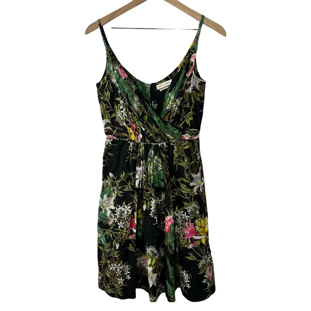 Isabel Marant Etoile Welby Sundress Surplus Neck Tropical‎ Floral Black Cotton 6